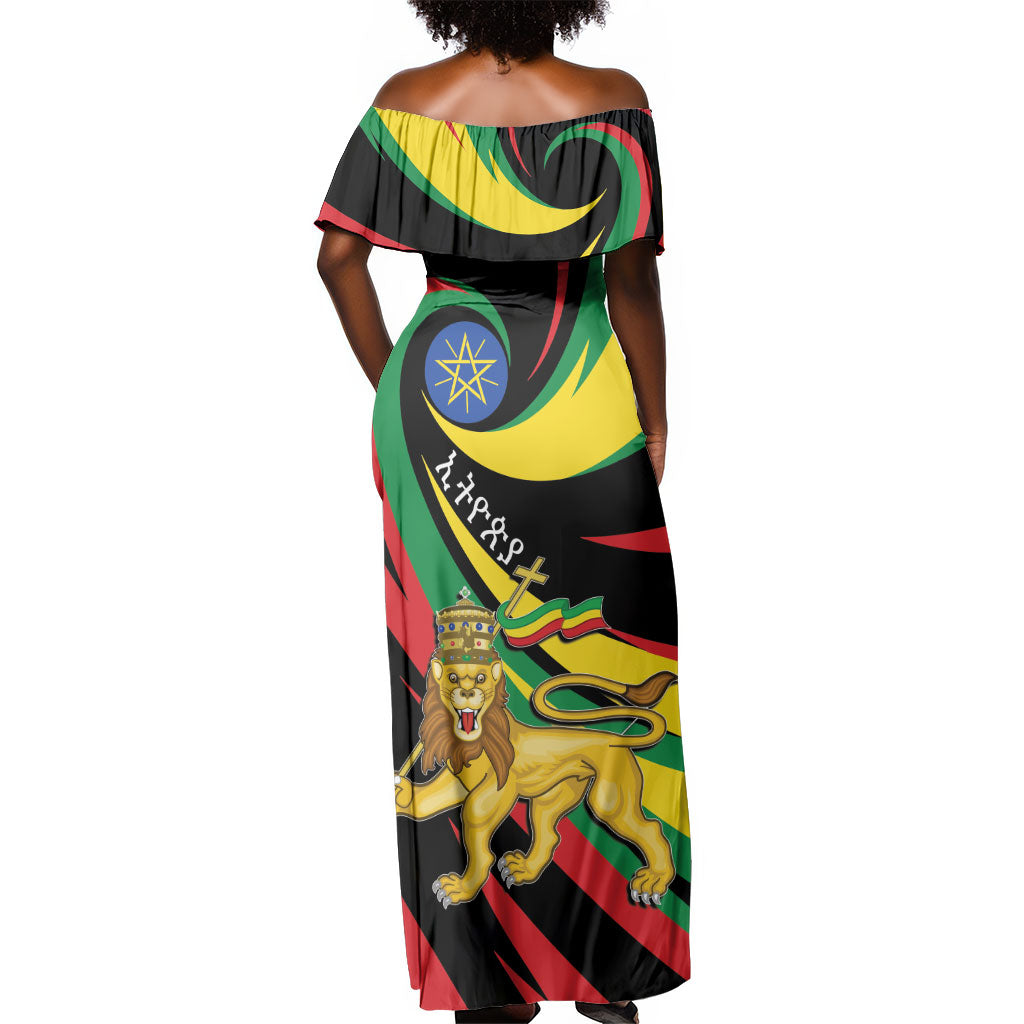 Ethiopia National Day 1991 Off Shoulder Maxi Dress Habesha Lion Of Judah