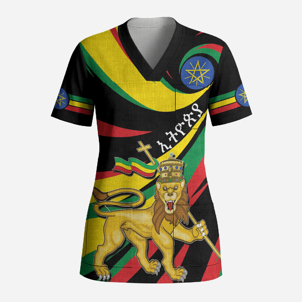 Ethiopia National Day 1991 Scrub Top Habesha Lion Of Judah