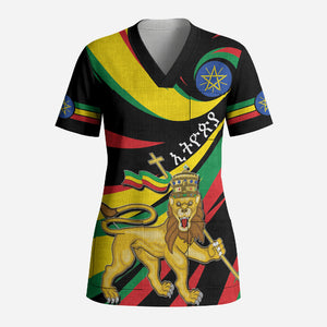 Ethiopia National Day 1991 Scrub Top Habesha Lion Of Judah