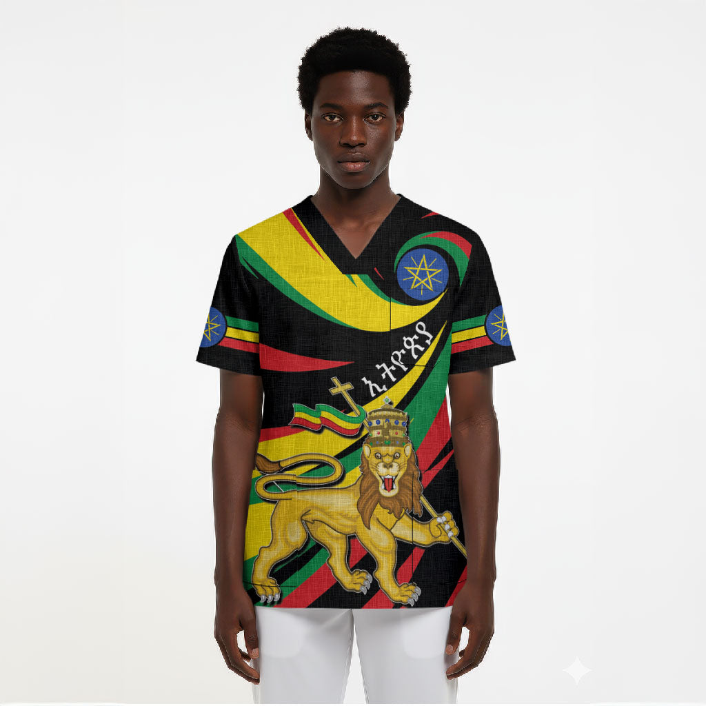 Ethiopia National Day 1991 Scrub Top Habesha Lion Of Judah
