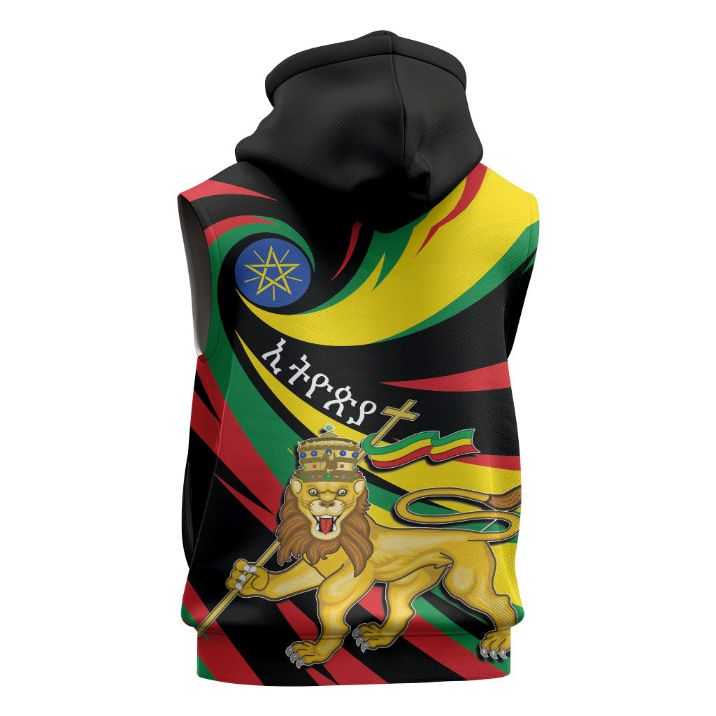 Ethiopia National Day 1991 Sleeveless Hoodie Habesha Lion Of Judah