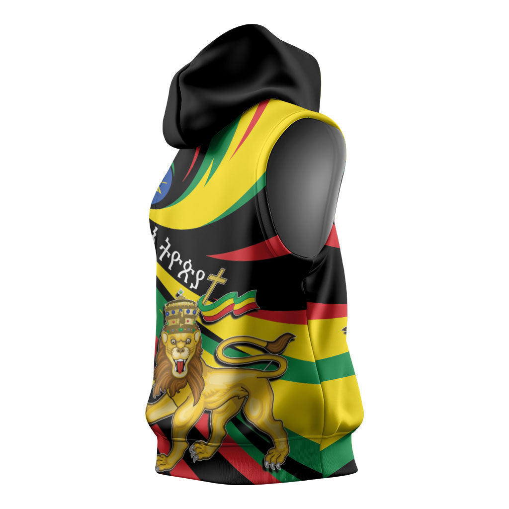 Ethiopia National Day 1991 Sleeveless Hoodie Habesha Lion Of Judah