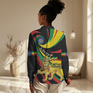 Ethiopia National Day 1991 Women Casual Shirt Habesha Lion Of Judah
