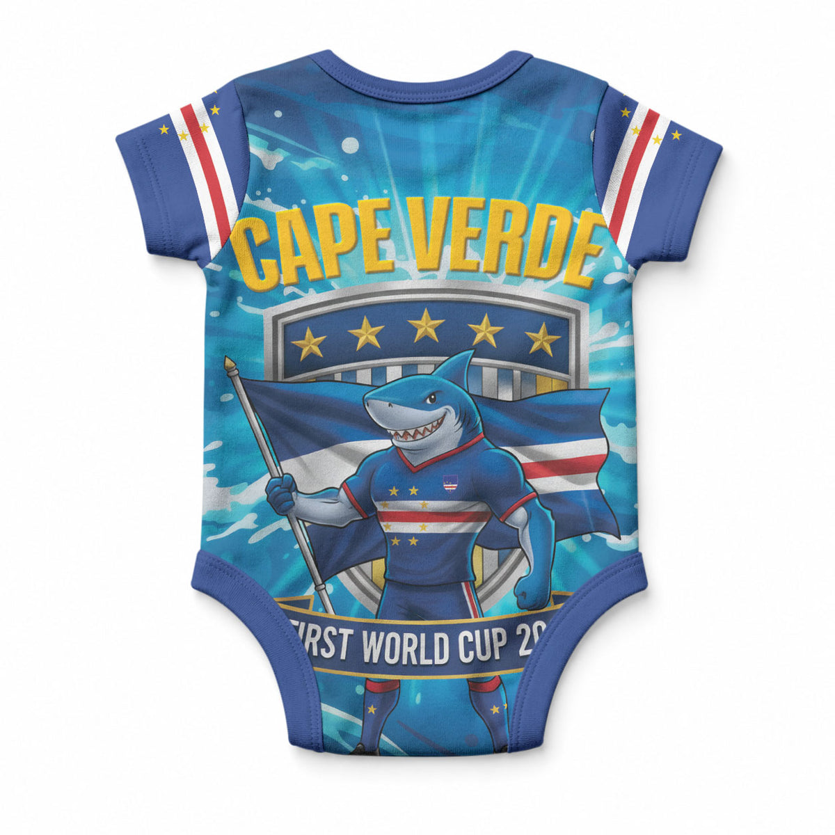 Blue Shark Cape Verde Football Baby Onesie First World Cup 2026
