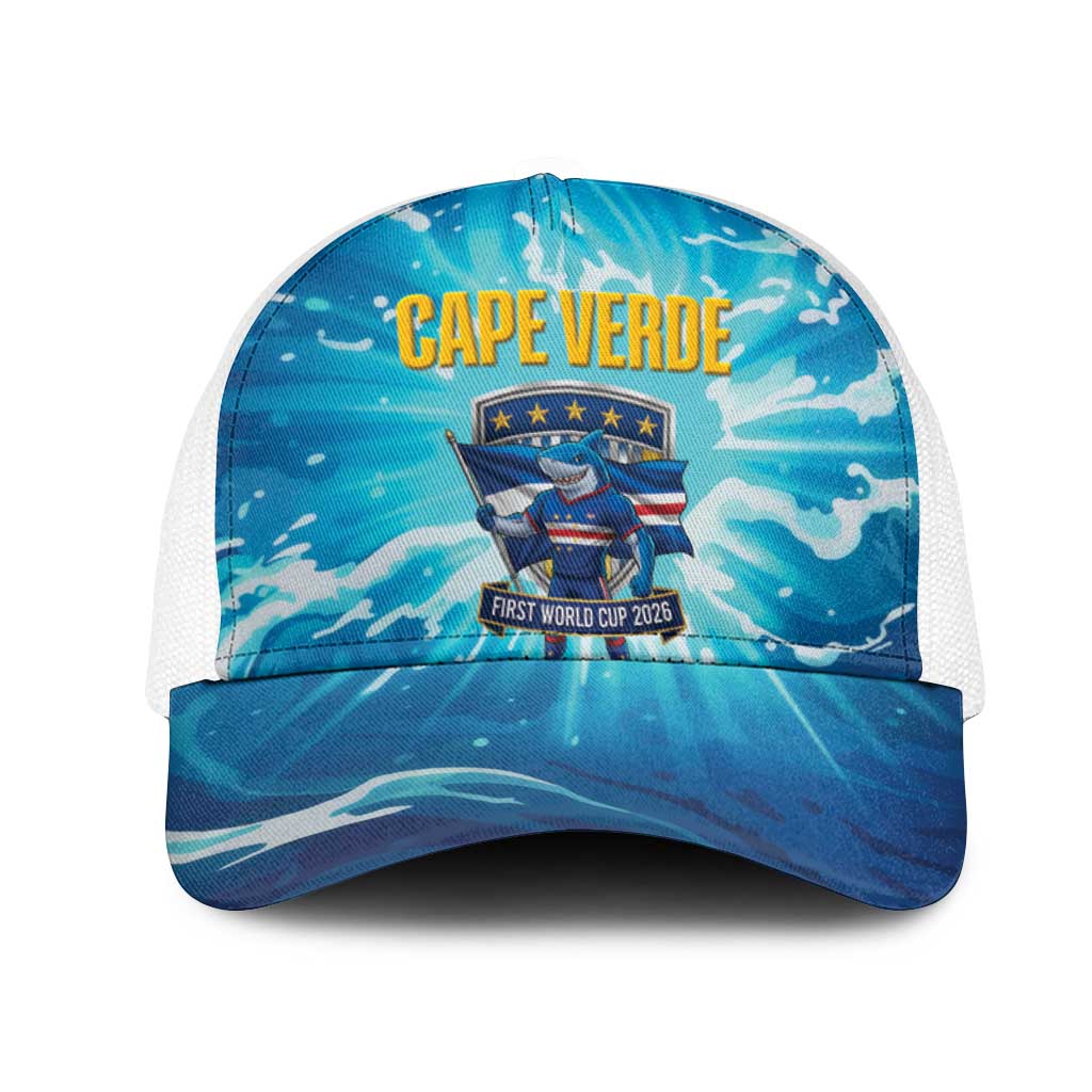 Blue Shark Cape Verde Football Baseball Net Cap First World Cup 2026 - African Pride