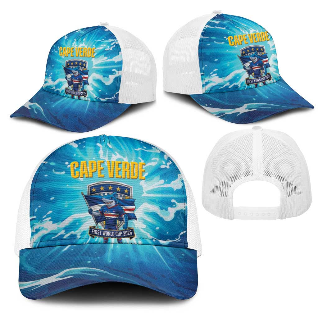 Blue Shark Cape Verde Football Baseball Net Cap First World Cup 2026 - African Pride