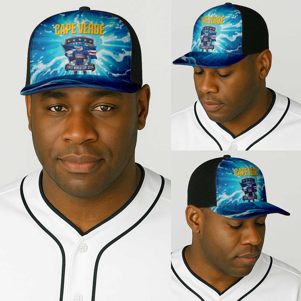 Blue Shark Cape Verde Football Baseball Net Cap First World Cup 2026 - African Pride