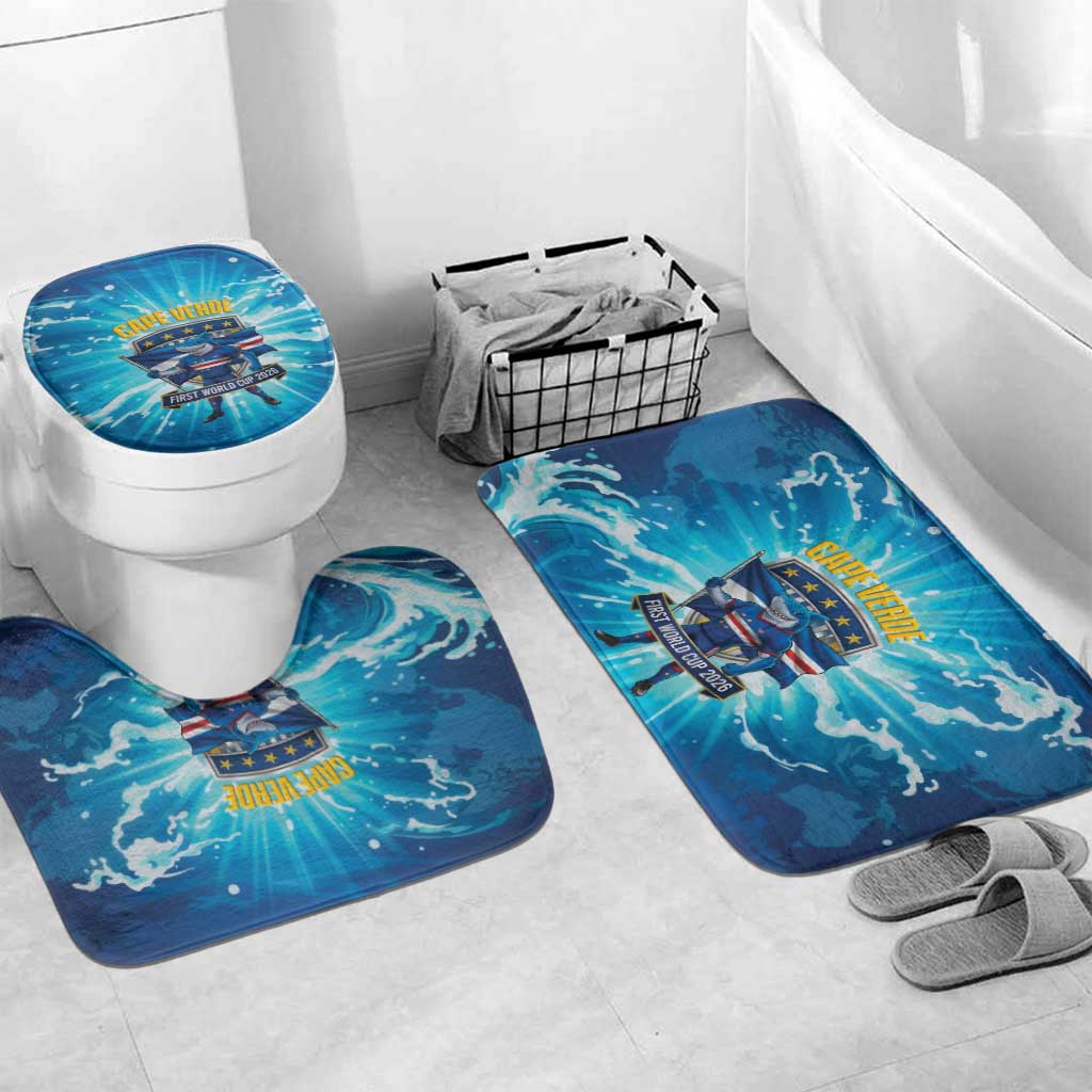 Blue Shark Cape Verde Football Bathroom Set First World Cup 2026