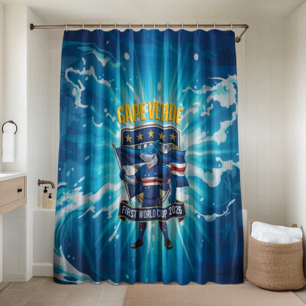 Blue Shark Cape Verde Football Bathroom Set First World Cup 2026
