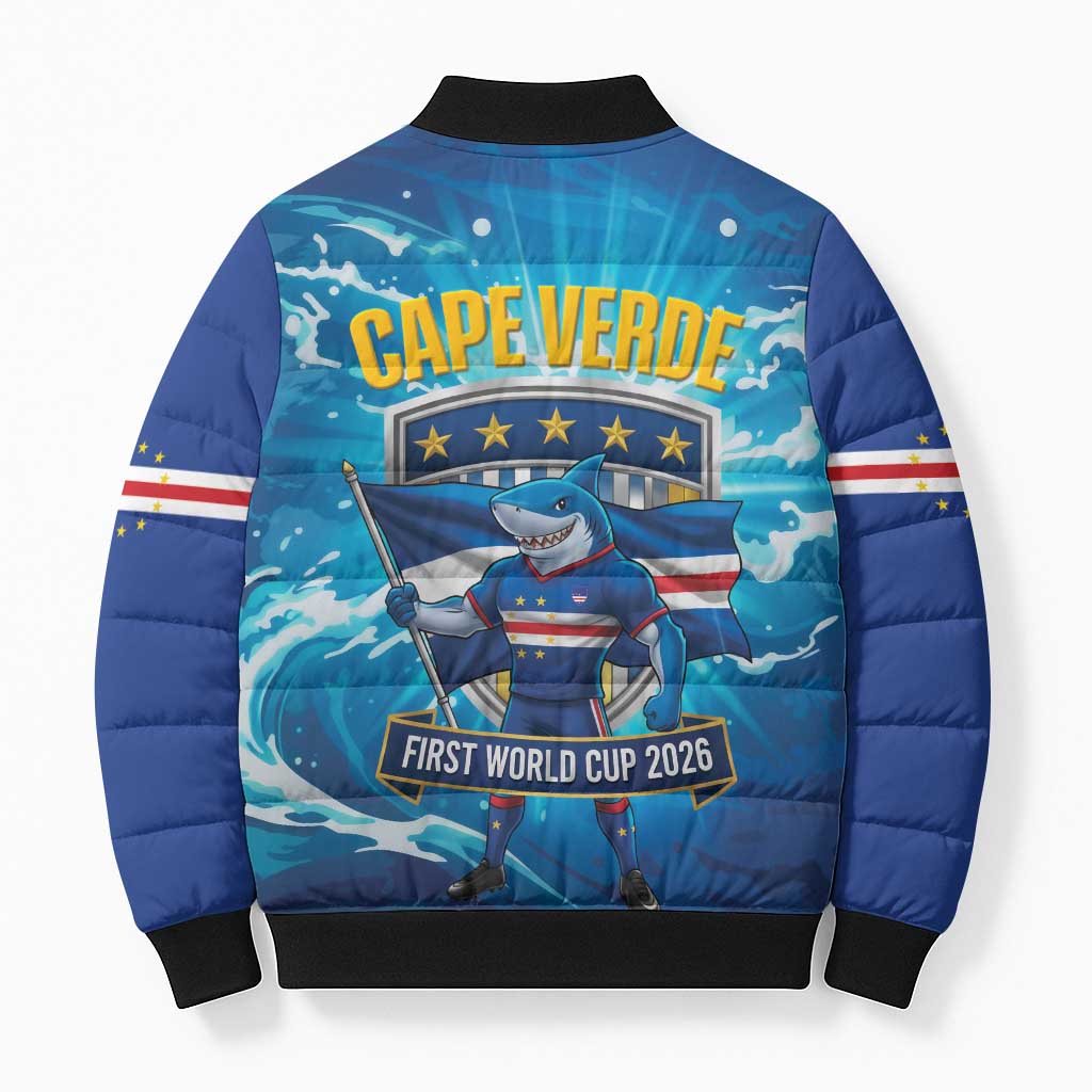 Blue Shark Cape Verde Football Bomber Puffer Jacket First World Cup 2026