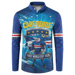 Blue Shark Cape Verde Football Button Sweatshirt First World Cup 2026