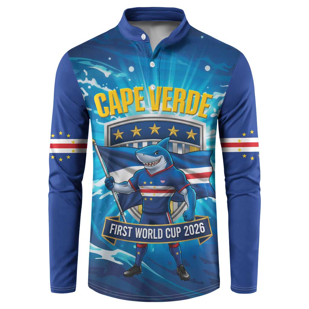 Blue Shark Cape Verde Football Button Sweatshirt First World Cup 2026