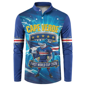 Blue Shark Cape Verde Football Button Sweatshirt First World Cup 2026