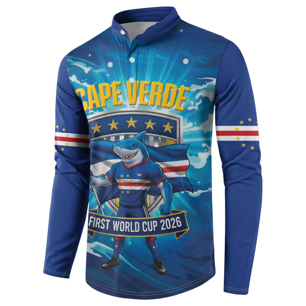 Blue Shark Cape Verde Football Button Sweatshirt First World Cup 2026
