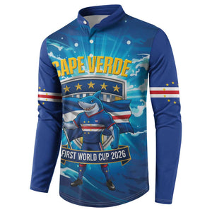 Blue Shark Cape Verde Football Button Sweatshirt First World Cup 2026
