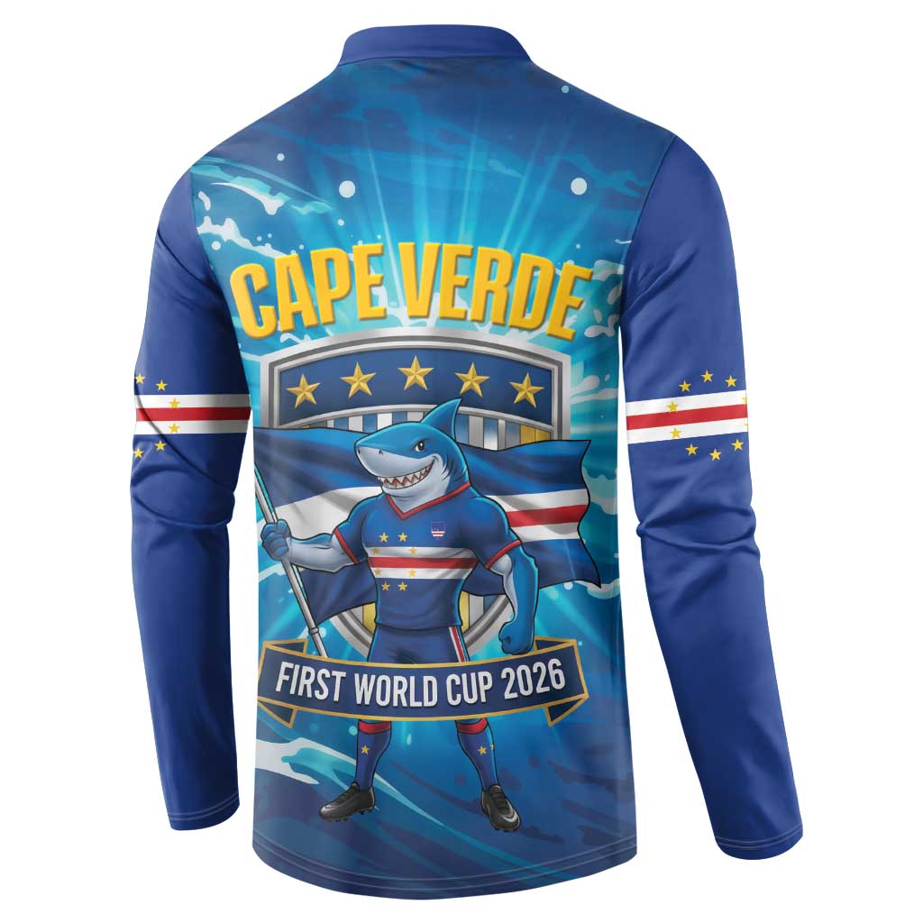 Blue Shark Cape Verde Football Button Sweatshirt First World Cup 2026