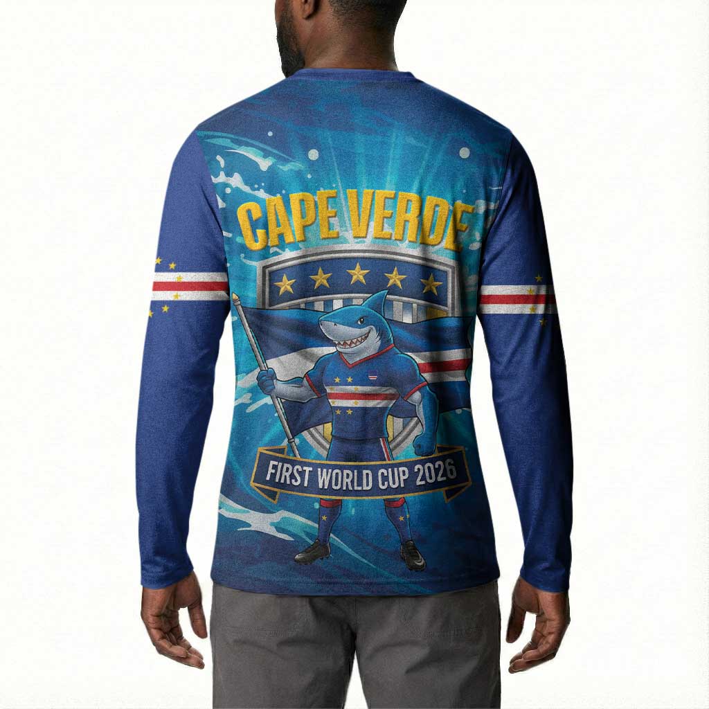 Blue Shark Cape Verde Football Button Sweatshirt First World Cup 2026