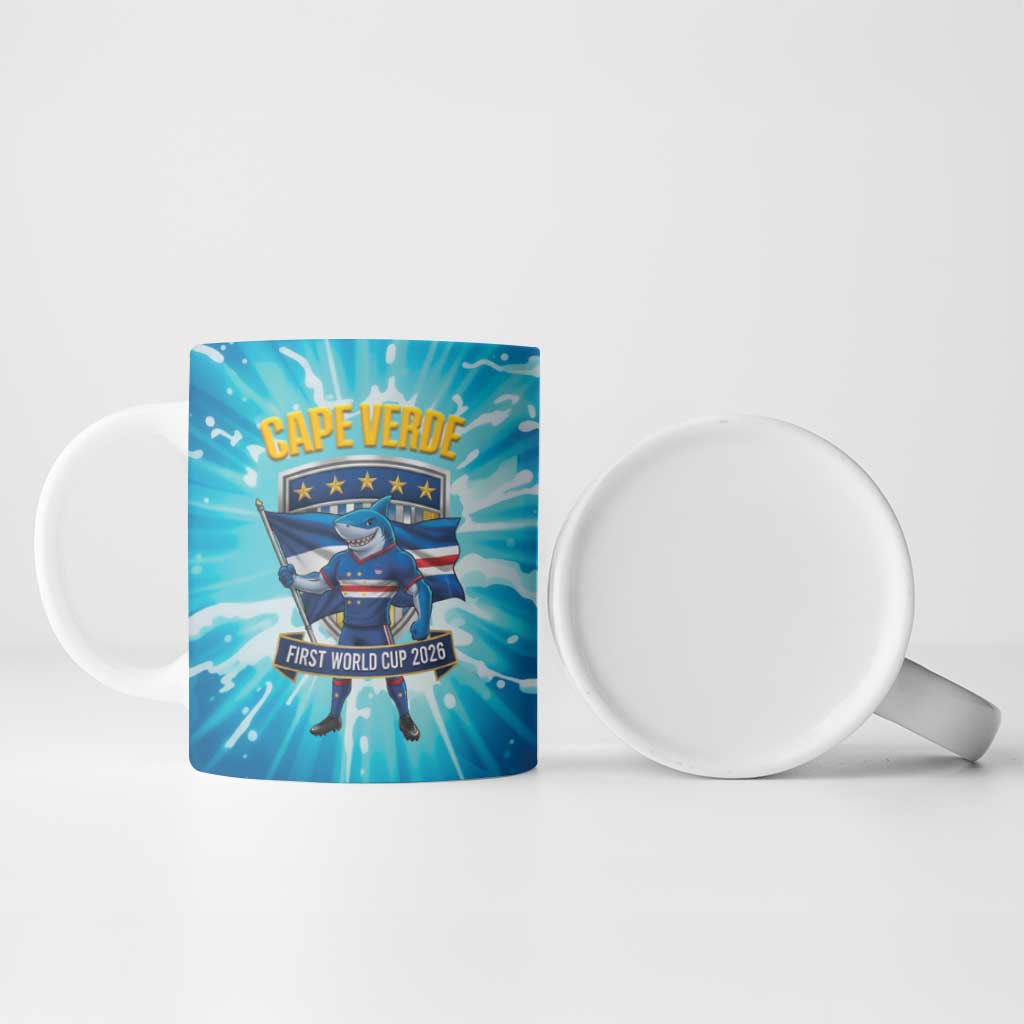 Blue Shark Cape Verde Football Ceramic Mug First World Cup 2026