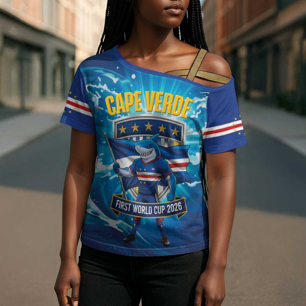 Blue Shark Cape Verde Football Cross Shoulder Shirt First World Cup 2026