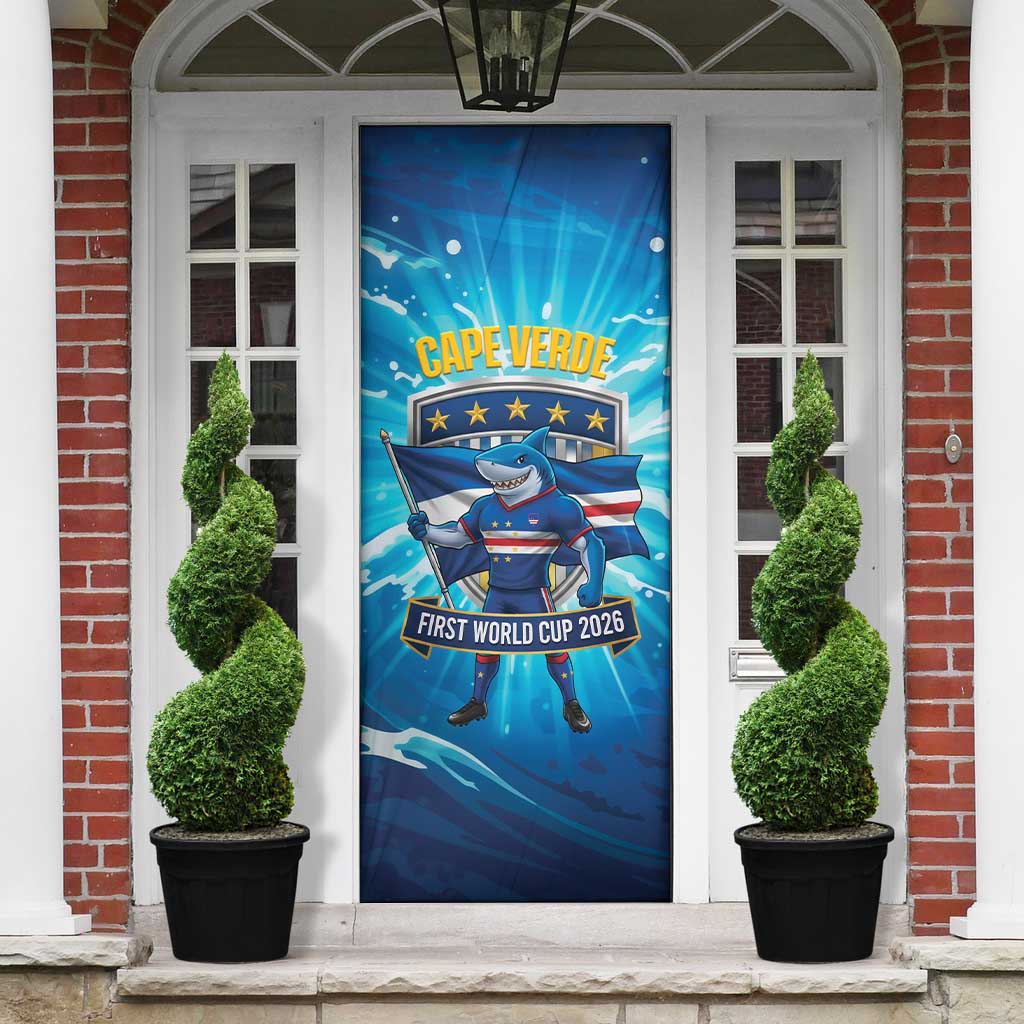 Blue Shark Cape Verde Football Door Cover First World Cup 2026