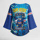 Blue Shark Cape Verde Football Kimono Sleeve Blouse First World Cup 2026