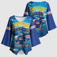 Blue Shark Cape Verde Football Kimono Sleeve Blouse First World Cup 2026