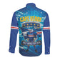Blue Shark Cape Verde Football Long Sleeve Button Shirt First World Cup 2026 - African Pride