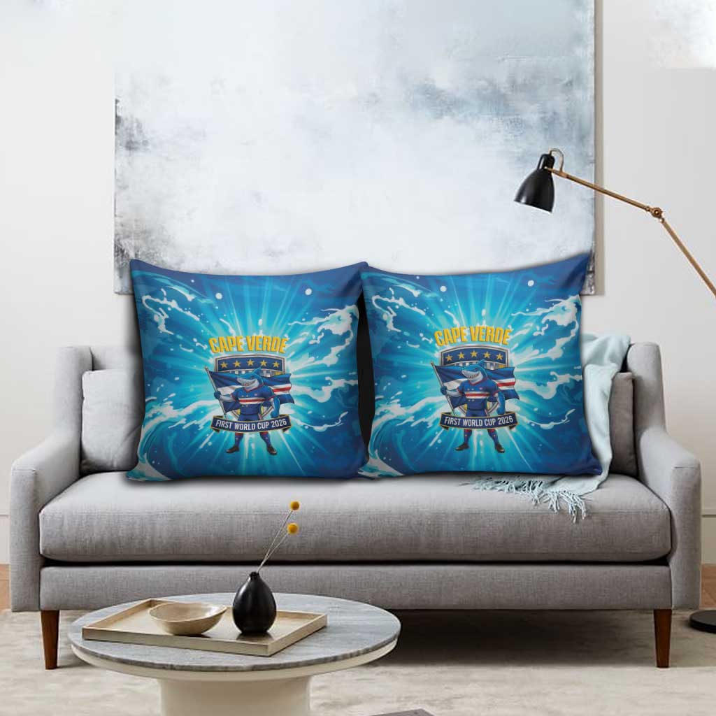 Blue Shark Cape Verde Football Pillow Cover First World Cup 2026