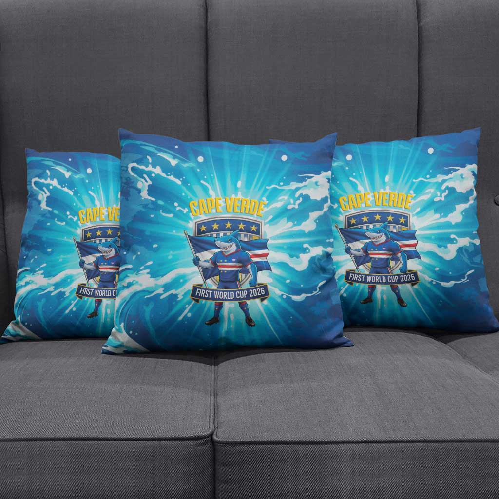 Blue Shark Cape Verde Football Pillow Cover First World Cup 2026
