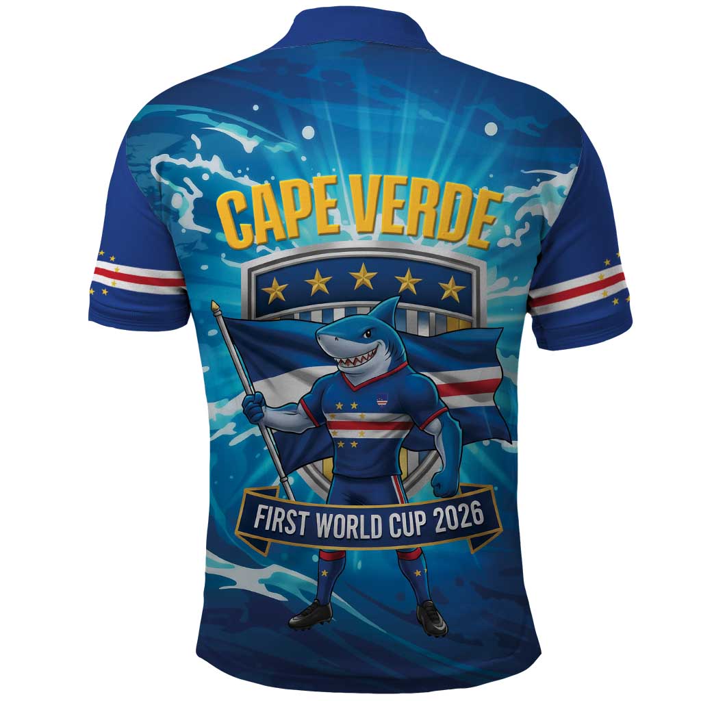 Blue Shark Cape Verde Football Polo Shirt First World Cup 2026 - African Pride