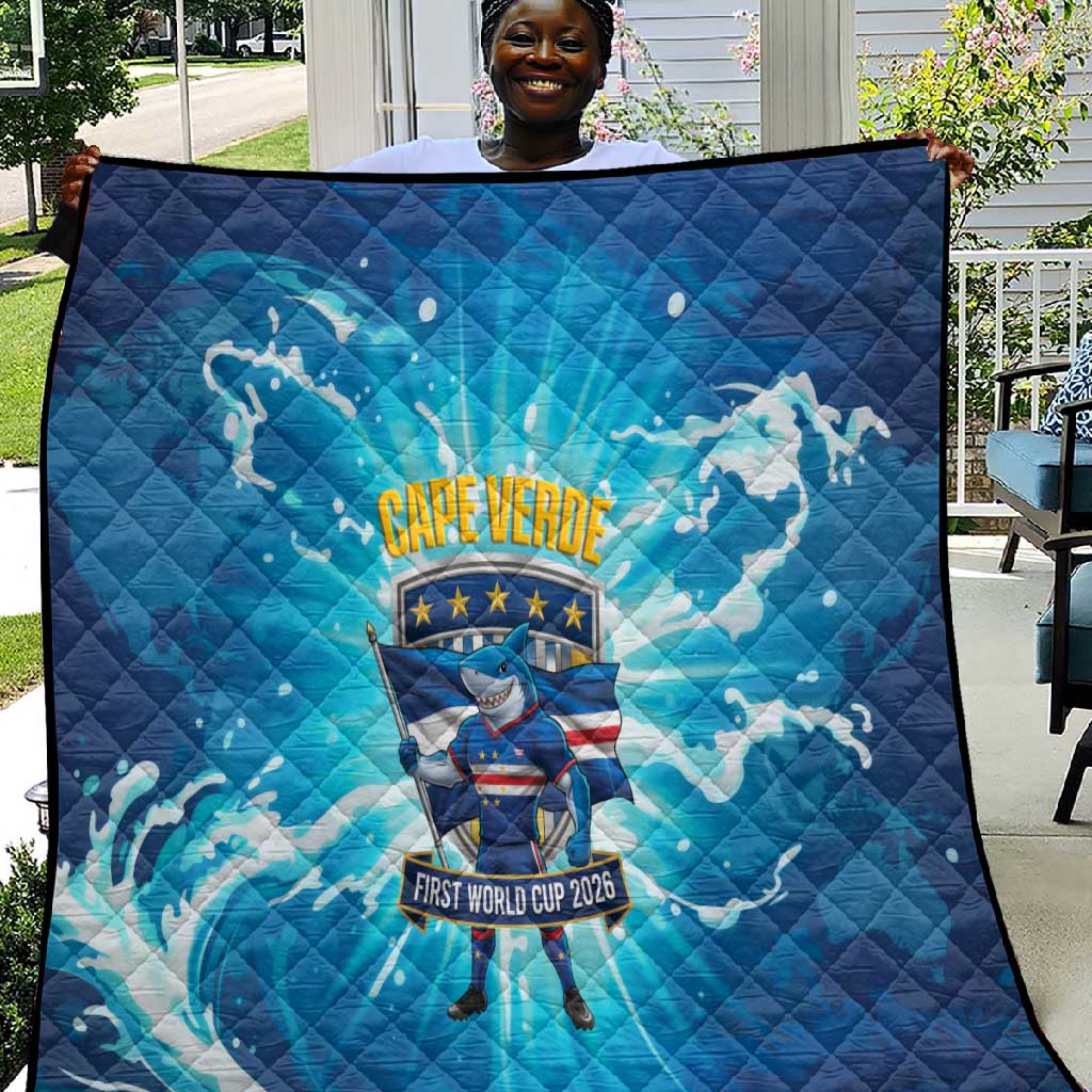 Blue Shark Cape Verde Football Quilt First World Cup 2026 - African Pride