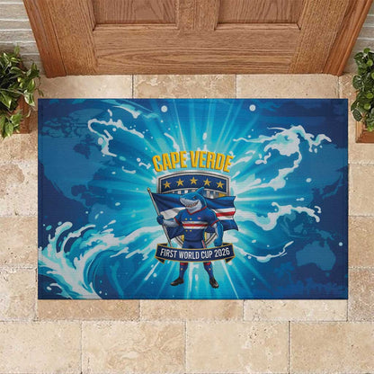 Blue Shark Cape Verde Football Rubber Doormat First World Cup 2026 - African Pride