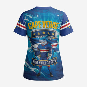 Blue Shark Cape Verde Football Scrub Top First World Cup 2026 - African Pride
