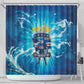 Blue Shark Cape Verde Football Shower Curtain First World Cup 2026 - African Pride