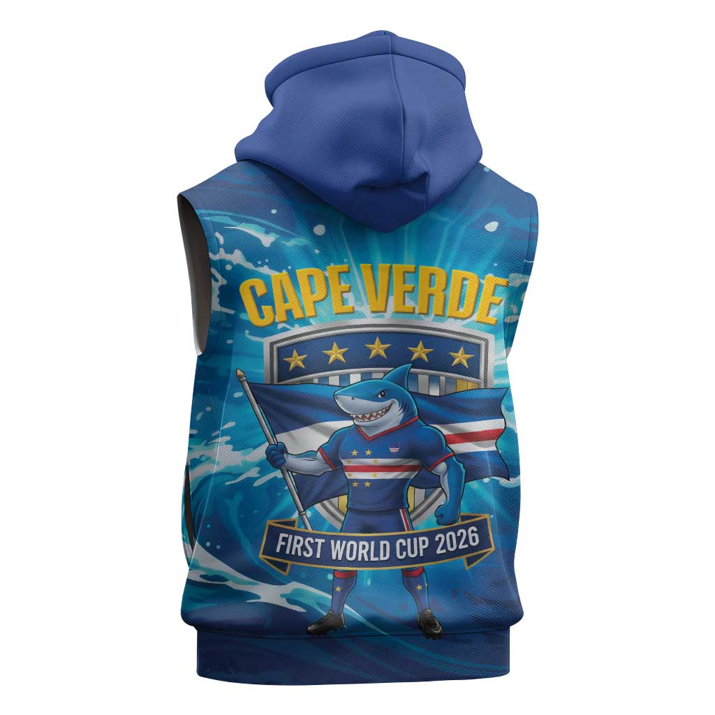 Blue Shark Cape Verde Football Sleeveless Hoodie First World Cup 2026 - African Pride