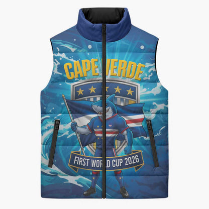 Blue Shark Cape Verde Football Sleeveless Puffer Jacket First World Cup 2026