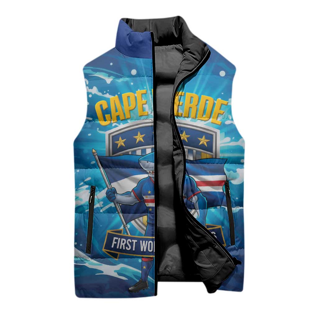 Blue Shark Cape Verde Football Sleeveless Puffer Jacket First World Cup 2026