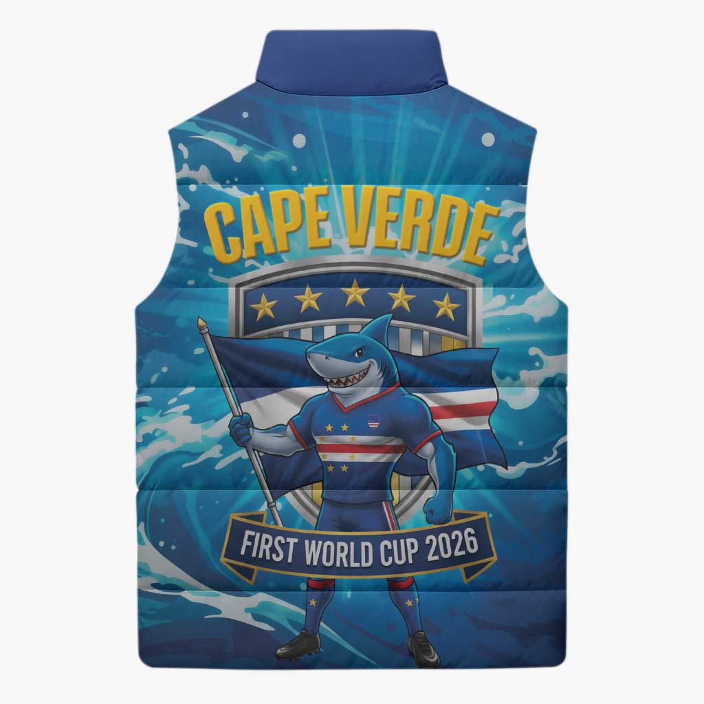 Blue Shark Cape Verde Football Sleeveless Puffer Jacket First World Cup 2026