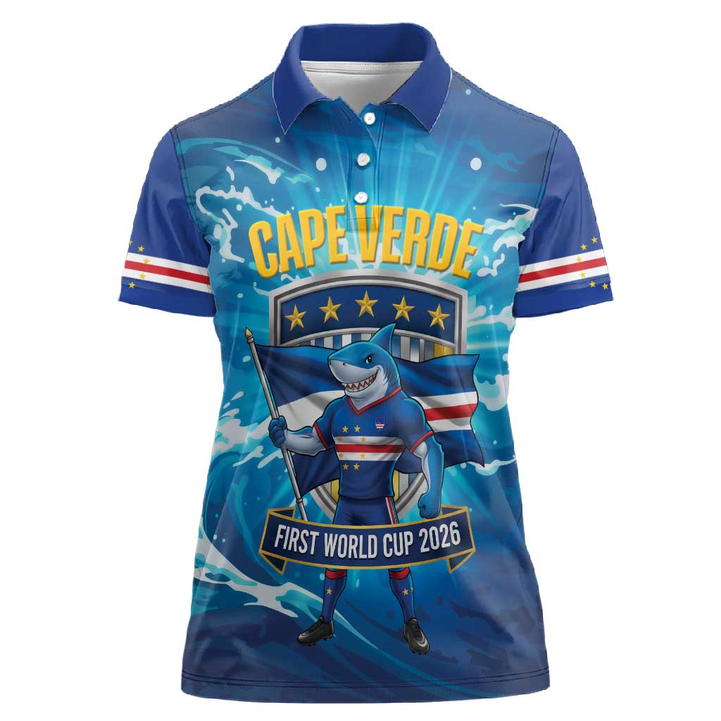 Blue Shark Cape Verde Football Women Polo Shirt First World Cup 2026 - African Pride