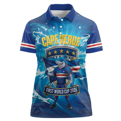 Blue Shark Cape Verde Football Women Polo Shirt First World Cup 2026 - African Pride