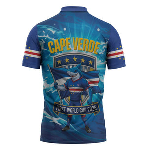 Blue Shark Cape Verde Football Zipper Polo Shirt First World Cup 2026