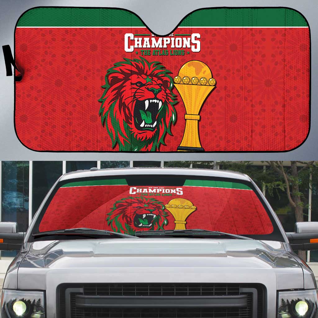 Morocco Champions Football Auto Sun Shade Atlas Lions Rise