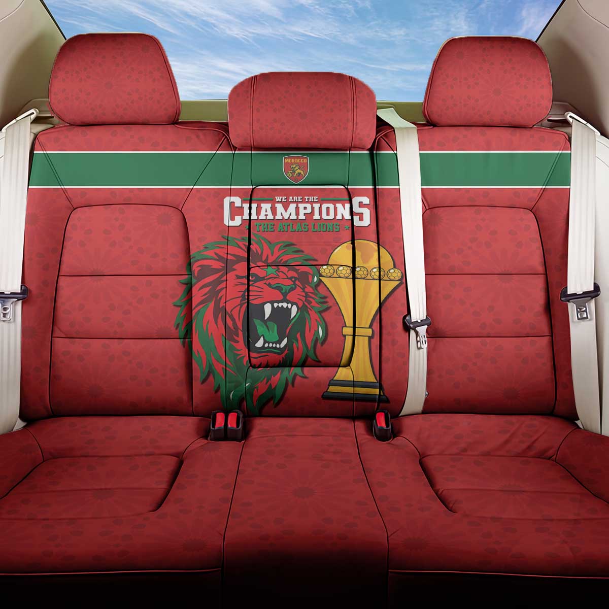 Morocco Champions Football Back Car Seat Cover Atlas Lions Rise
