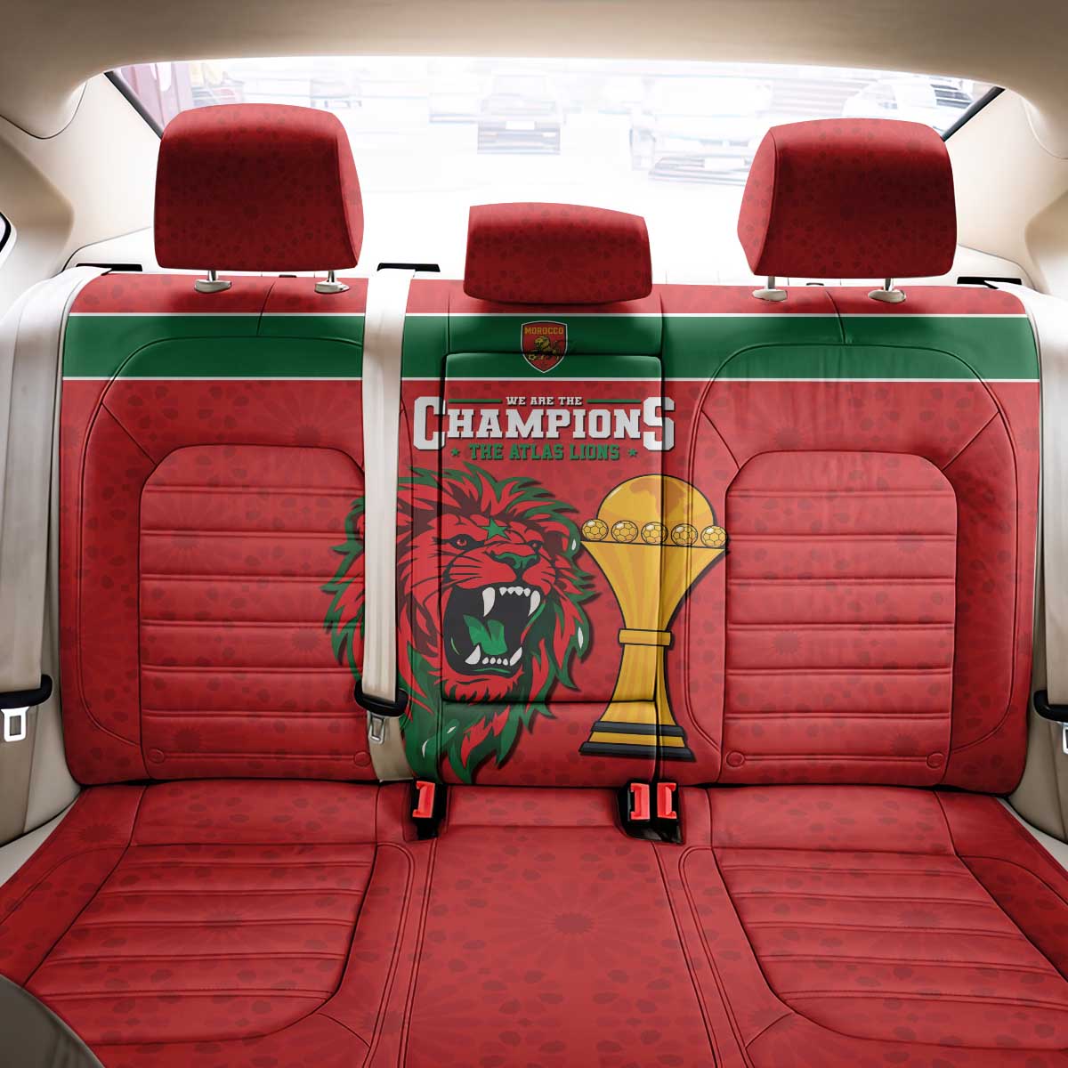 Morocco Champions Football Back Car Seat Cover Atlas Lions Rise