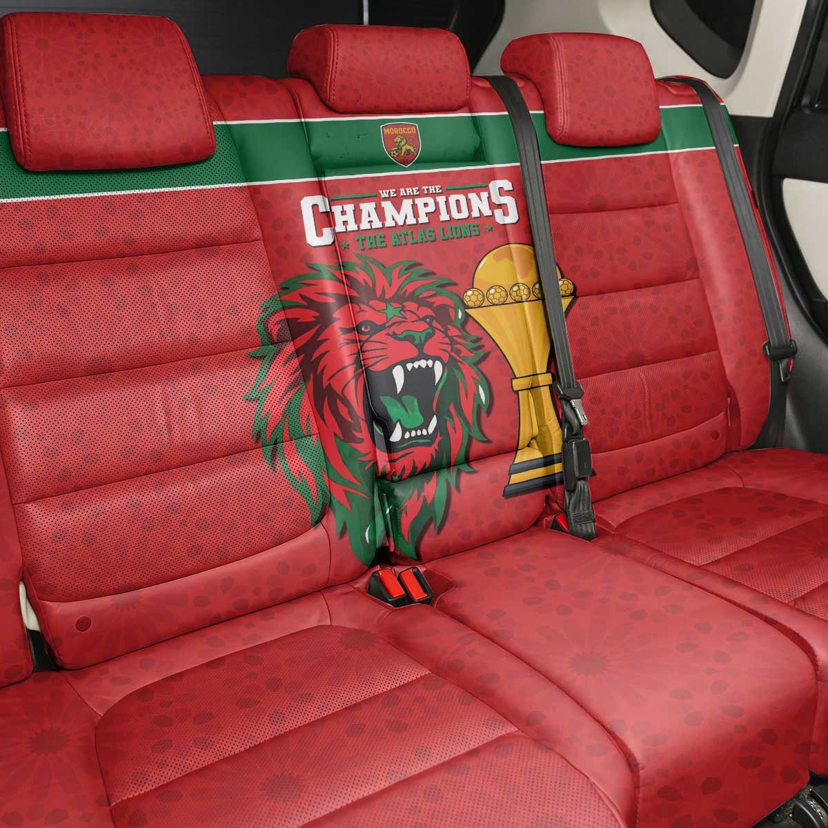 Morocco Champions Football Back Car Seat Cover Atlas Lions Rise