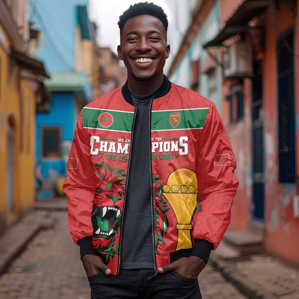 Morocco Champions Football Custom Bomber Jacket Atlas Lions Rise