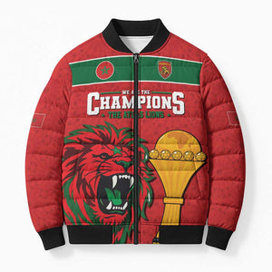 Morocco Champions Football Custom Bomber Puffer Jacket Atlas Lions Rise