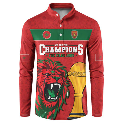 Morocco Champions Football Custom Button Sweatshirt Atlas Lions Rise