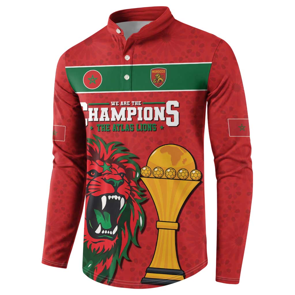 Morocco Champions Football Custom Button Sweatshirt Atlas Lions Rise