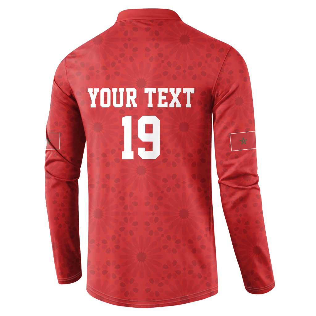 Morocco Champions Football Custom Button Sweatshirt Atlas Lions Rise